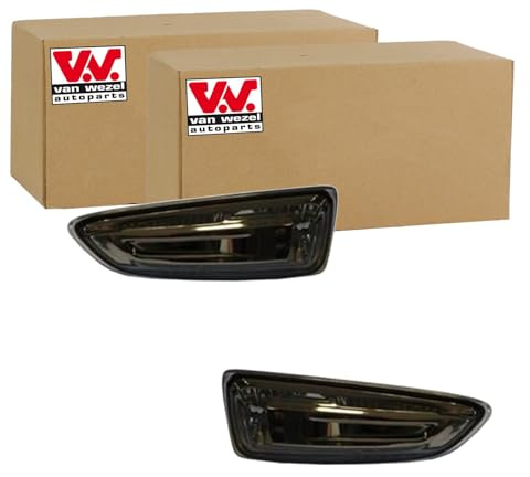 BandelOne enthält 2X Van Wezel Blinkleuchte Blinker Rauchgrau Seitlicher Einbau vorne passend für