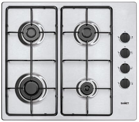 Piano cottura Samet Ariane2025RB a gas 4 fuochi con manopole laterali inox