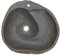GURU SHOP Massives Flußstein Aufsatz-Waschbecken, Waschschale, Naturstein Handwaschbecken mit Spiral-Abfluß ca. 50 cm - Modell 4, Grau, Waschtische & Waschbecken
