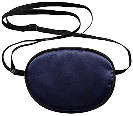 FSSTUD Seide Amblyopie Erwachsene Augenklappe Schützen Lazy Eye Patch für Damen Herren Tiefes Blau
