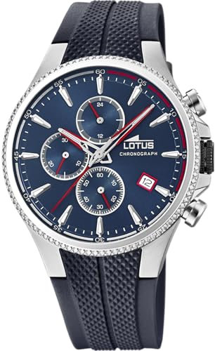 LOTUS Uhr Für Herren 18621/1 Color Silber Edelstahl Case BlauSilikon Band