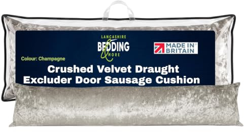 Draft Excluder - Energy Saving Door Draught Stopper - Under Long Draft Excluder; Door Stopper - Noise, Dust, Insulating Cushion Crushed Faux Suede - for Door & Window wind Blocker