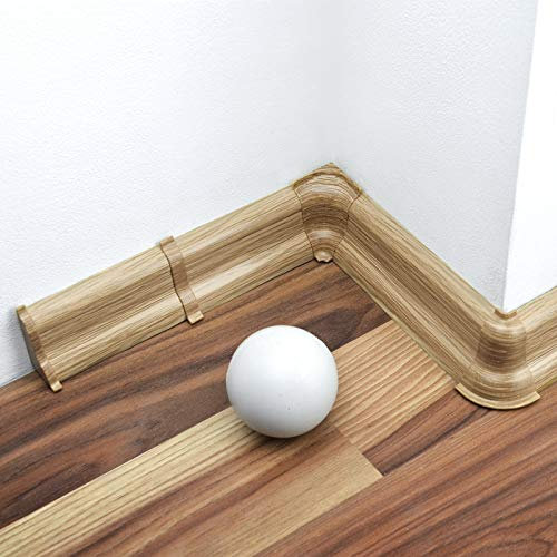 [DQ-PP] 1 x angolo esterno 52 mm PVC rovere chiaro battiscopa in plastica laminato decori