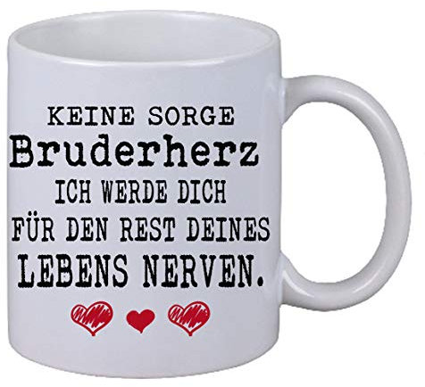 NetSpares Keramik Kaffee Tasse Keine Sorge Bruderherz Weihnachten Geburtstag Geschenk