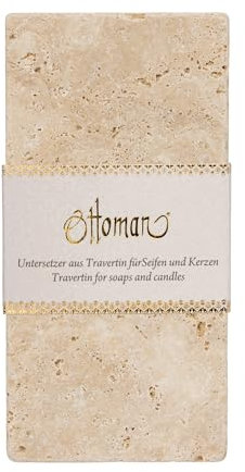 Ottoman Natural Stone Travertine 14 x 7 cm Oblong Elegant Soap Dish 1 pièce Light