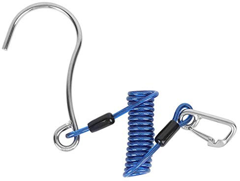 Keenso Tauchen Spiralkabel, Tauchen Edelstahl Spiralkabel mit Edelstahl Karabinerhaken Tauchen Spiralkabel Lanyard Unterwasser Tauchwerkzeug mit Clips Schnellverschluss