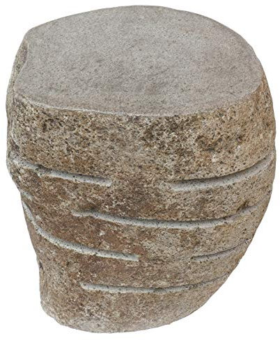 STONE art & more Stein-Hocker/Stein-Laterne mit Leuchtschlitzen, 45 cm, Naturstein, Flussstein, frostfest