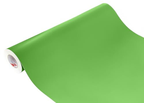 DecoMeister Klebefolie Deko-Folie Selbstklebefolie Selbstklebende Möbelfolie Einfarbige Folie für Interior Exterior Einheitliche Farbe 100x100 cm nach Maß Hellgrün Blass-Grün Matt