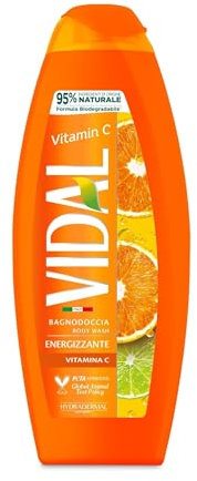 Vidal - Bagnoschiuma Vitamina C, Formula Energizzante, Fragranza di Arancia e Lime, 500ml