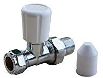 Oracstar Chrome Radiator Valve Straight Drain Off - 15mm x 1/2