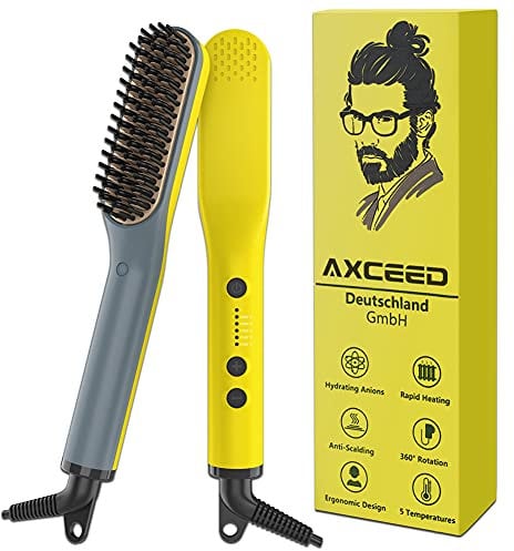 Lisseur de Barbe et Cheveux homme, 2 en 1, Brosse Lissante Multifonctionnel, Rapide, Peigne Chauffant
