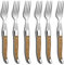 Comas Alps Chuleteros HQ Lot de 6 couverts à steak avec manche en bois et acier inoxydable
