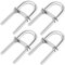 Metal Round U Bolt, Stainless Steel U Shape Bolts Length Steel with Hex Nut, Plate, Washer forr Attaching Piping Conduit Cable Tube Brackets Boat Trailer