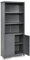 CASART Wooden Bookcase, Modern Storage Cabinet Cupboard with 3 Tier Open Shelves & 2 Doors, Freestanding Display Rack Bookshelf for Living Room, Bedroom and Office (Gray)