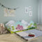 Kids Collective Kinderbett Jugendbett 80x160 cm mit Rausfallschutz | Dinosaurier Kinder Spielbett mit Lattenrost, optional mit Matratze