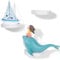 Yangbag Wandregal 3er Set in Weiß, Schweberegal rund Bambus, Kleine Regale Wandablagen Pflanzenregal Holzregal Hängeregal in Ø11cm，Dekoregal von Wohnzimmer, Schlafzimmer, Flur, Küche, Arbeitszimmer