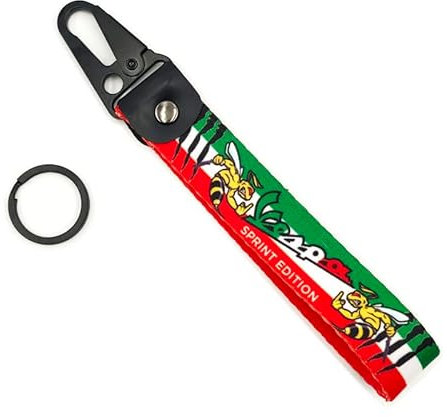 BUNCC Motorrad Polyester Stickerei Schlüsselring Anhänger Schlüsselring hängende Schnallen Lanyard Schlüsselkette für Vespa
