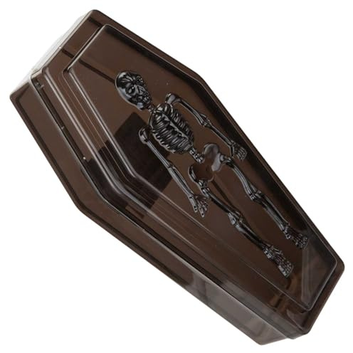 VFM - Halloween Sweet Bowl - Skeleton Coffin Box with Lid Scary Halloween Party Candy Dish- 19. 5cm X 5cm Haunted House Black