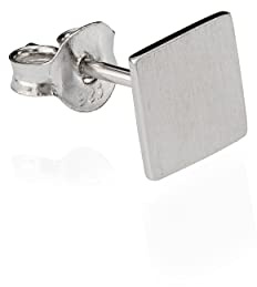 NKlaus Ohrstecker einzeln, Platte, 925 Silber, rhodiniert, 3–7mm, 1 Stück | Klein, glänzend und anlaufgeschützt
