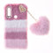 Plush Case per Huawei P20 lite Custodia in Silicone Fluffy Plush Case Peluche Faux Pelliccia Pelosa Morbida LOVE Peluche Pom Pom Bling Diamante Cover Protezione Case per Huawei P20 lite,Collage rosa