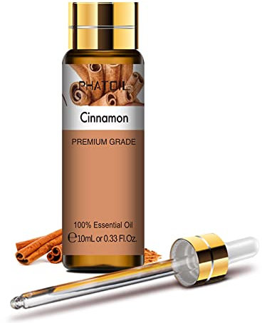 PHATOIL Huiles Essentielles Cannelle 10 ml, Huile Essentielle pour Diffuseur, Huile de Cannelle Pure Naturelle pour Aromathérapie Humidificateur Bougies