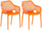 CLP XL-Bistrostühle Air I Stapelstühle Air Aus Kunststoff Mit 44 cm Sitzhöhe I Outdoor-Stühle Mit Wabenmuster, Farbe:orange