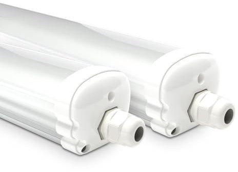 HOFTRONIC - 2er Pack LED Feuchtraumleuchte 150cm IP65-48W 5760 Lumen - 4000K Neutralweiß - Verknüpfbar - Kellerleuchte, Nassraumleuchte - Feuchtraum Wannenleuchte