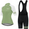 Damen Fahrradtrikot Set, Outdoor Kurzarm Radsport-Shirt+20D Gel Gepolsterte Kurze Hose Fahrradhose Atmungsaktiv Schnelltrocknend