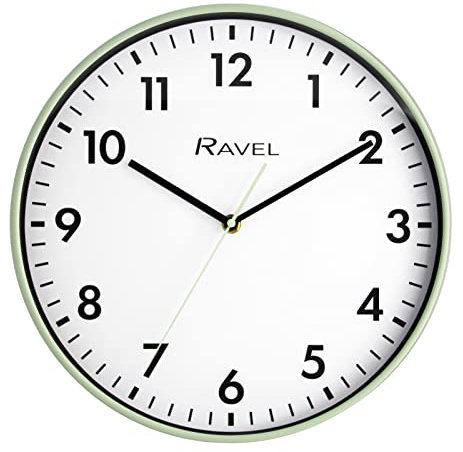 Ravel - Moderne 30cm Wanduhr für Büro und Küche - Analog Quarz - RWC.30.11 - Salbeigrün