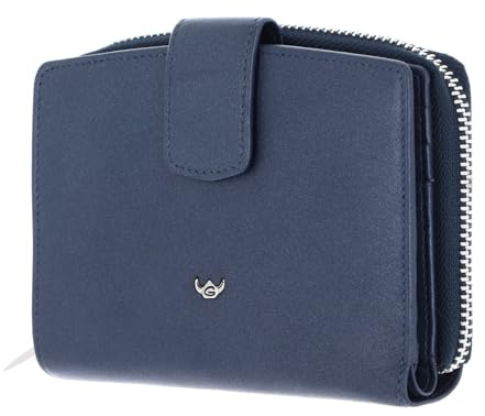 Golden Head Leder Geldbörse Valencia RFID Protect Kombischeintasche mit Riegel 1438 Saphir dunkelblau