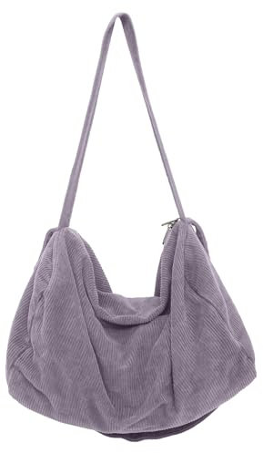 X SIM FITNESSX Unisex Cord Tasche Umhängetasche groß Schultertasche Damen Shopper Tasche crossbody bag uni tasche Stofftasche für Alltag/Büro/Schule/Reisen
