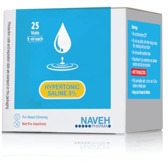 NAVEH PHARMA RSV Gentle Respiratory Relief: Baby-Friendly 3% Hypertonic Saline Solution for Nebulizer | Soothing Inhalation for Little Ones | 25 Vials x 5ml | Easy Clearing of Tiny Lungs & Congestion