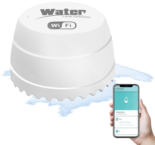 Vegena Wassermelder, Wasserstandssensor, Wassermelder WLAN, Wassermelder Wasseralarm Wasserwächter Batteriebetrieben Füllstandssensor Mit Audio-Alarm Für Waschmaschine, Bad, Küche, Keller Usw