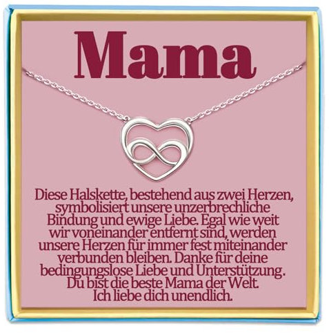 Mama Kette für Mutter Geschenke von Tochter Sohn Mama Geschenk zum Geburtstag Halskette Geschenkideen Weihnachten Muttertag Muttertagsgeschenke Geburtstagesgeschenke Herzkette Schmuck Damen Frauen