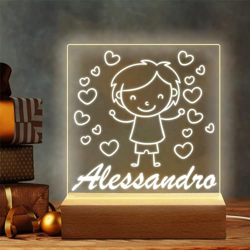 Stileitaliano benutzerdefinierte Lampe mit Namen verstellbare Nachtlicht für Kinder führte Schlafzimmer Nacht (Bimbo)