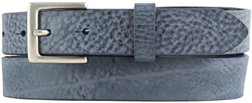 BELTINGER Herren-Gürtel aus weichem Vollrindleder Vintage-Look 3 cm | Leder-Gürtel für Herren 30mm | Schmaler Gürtel Used-Look | Marine 110cm
