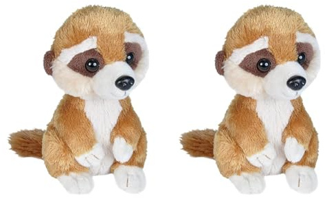 Wild Republic 21130 Hug 'EMS Plüschtier, Kuscheltier, Erdmännchen 18 cm (Packung mit 2)