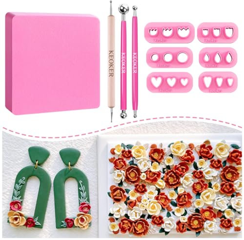 Keoker Mini emporte-pièces en argile en forme de pétales – 6 formes pour la fabrication de boucles d'oreilles, moules de fleurs en argile polymère, emporte-pièces en argile polymère pour bijoux en