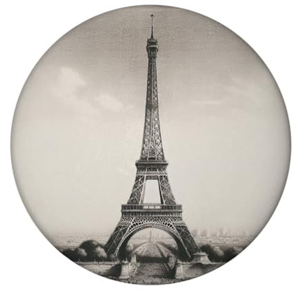 Paris Eiffelturm Retro Magnet rund Urlaubserinnerung 1900 Runder Vintage Deko-Magnet mit altem Paris-Bild Frankreich Eiffelturm Nostalgie