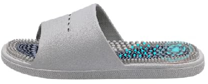 BYWXW Acupression Massage Pantoufles Thérapeutiques Réflexologie Sandales pour Pied Massage Shiatsu Arch Soulagement de la Douleur Antidérapantes pour Baignoire Douche (Size:EU 40/41,Color:Gris)