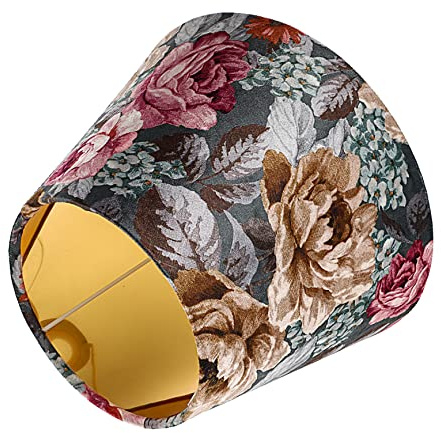 Dekorativer E27 Stoff Blumenmuster Lampenschirm mit für Zuhause | Wohndekoration, Warmer Lichteffekt, als Ersatz für Alte Schirme, Geeignet für Jeden Raum