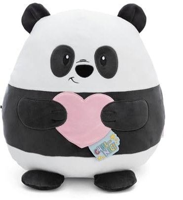 NICI Peluche Chill Panda avec cœur 30 cm Blanc - Doudou en Peluche, Mignonne Peluche à câliner, pour Jouer, pour Enfants et Adultes, Une Excellente idée de Cadeau - 61405
