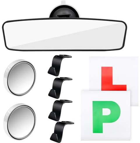 VEGCOO Car Mirror Set,Blind Spot Mirrors,Blindspot Mirrors For Car,L And P Plates For Car Magnetic,Rear View Mirror Accessories,For Trainees,Examiners