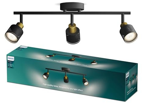 Philips Niall LED 3er Spotleuchte, GU10 Lampe nicht enthalten, Messing, IP20