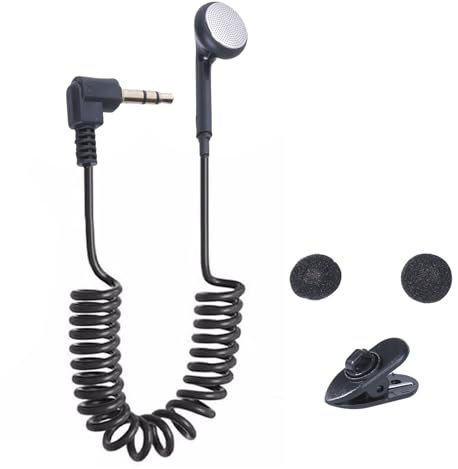 In-Ear-Ohrhörer mit Federfunktion, 3,5-mm-Anschluss, einseitiger Kopfhörer, dehnbares Kabel, Headsets für Walkmans, Telefon-Empfänger