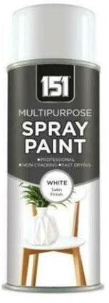 DIOXSTAR White Satin Finish Spray Paint, Fast Drying, Non-Cracking, DIY Spray Paint for Metal, Wood, Plastic, Easy to Use, Interior and Exterior Use, 400ml (1 PCS)