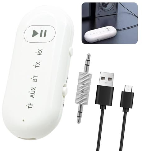 Bluetooth Transmitter Receiver 2-in-1 Airplane Wireless Bluetooth Adapter with Plug and Play Audio Receiver with 3.5mm AUX fo TV PC Headphones Speakers, Home and Car Stereo Systems