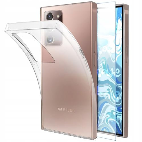 [HelloCase] Hülle für Samsung Galaxy Note 20 Silikon, Slim, Klar, Farblos, Transparent, Schutzhülle, Handyhülle + Hartglas 2.5D 9H