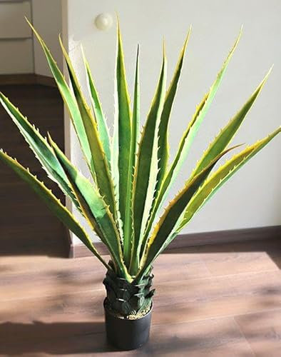 artplants.de Künstliche Agave furcraea gigantea Cherie, grün-gelb, 80cm - Kunst Agave