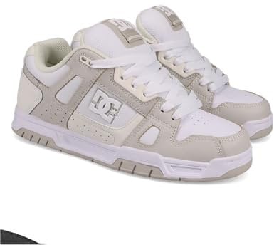 DC Herren Stag Skate-Schuh, White/Stone, 38.5 EU